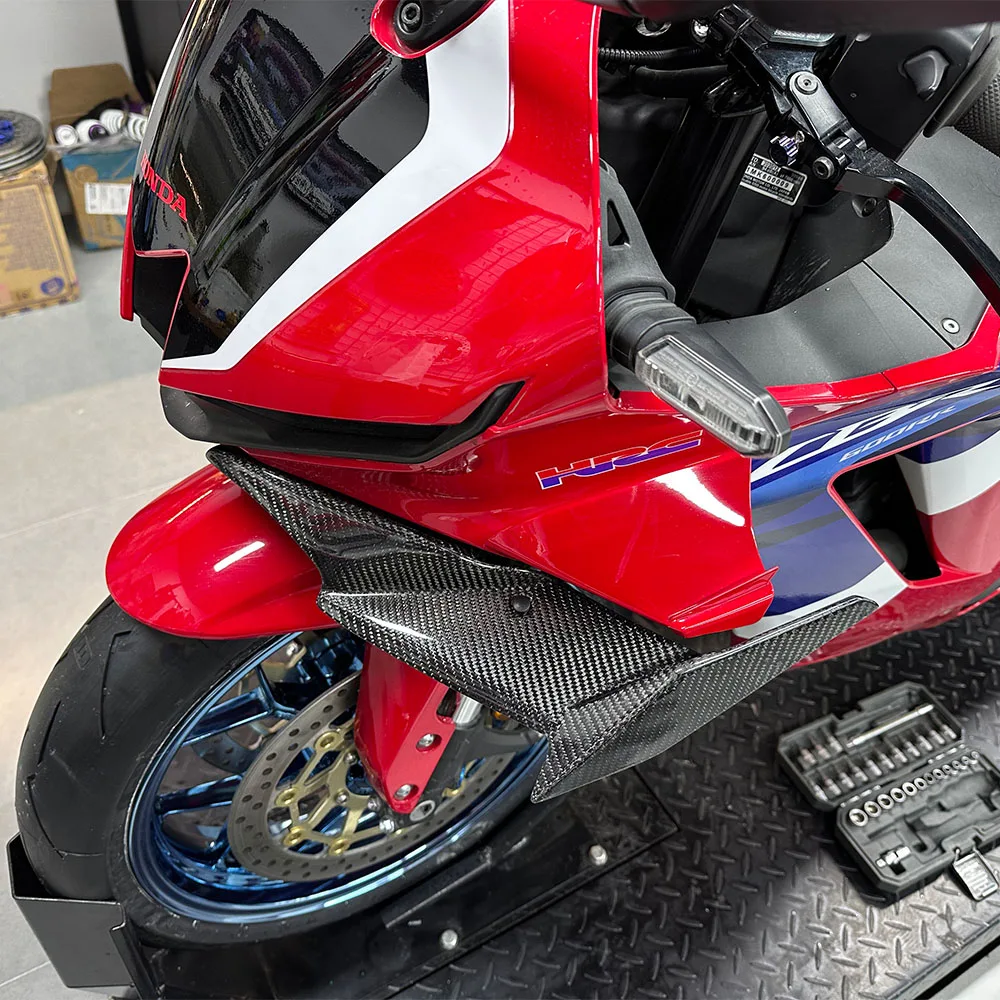 For Honda CBR600 2024-2025 RR100% carbon fiber side wing Motorcycle Front Spoiler Fairing Winglet Aerodynamic Wing Cover Trim