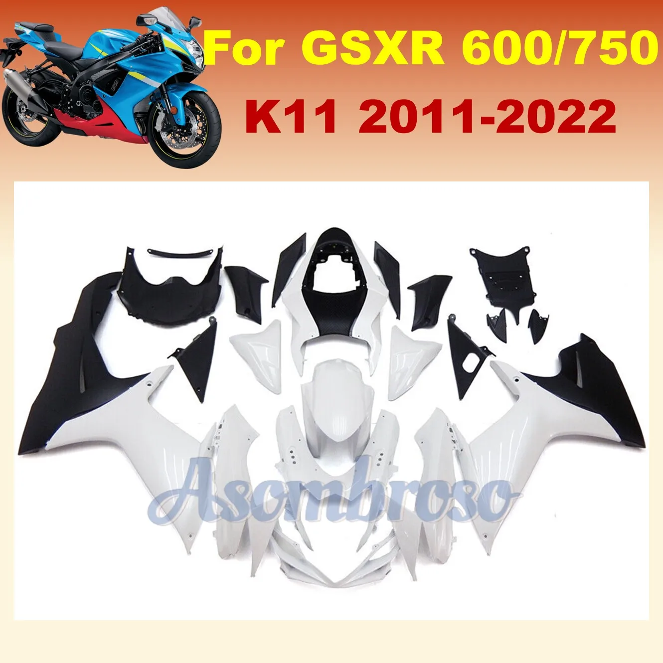 Fairing kit for Suzuki GSXR 600 2011 2019 2020 12 18 16 17 15 13 14 GSXR600 GSXR750 Motorcycle Change Black White