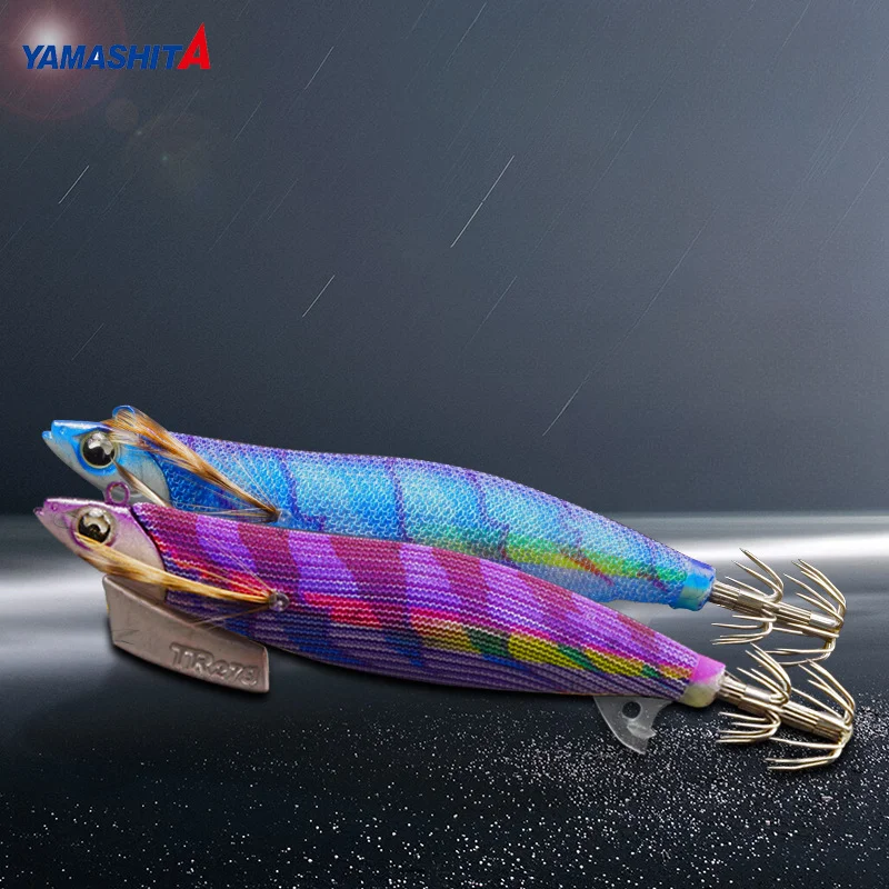 

Japan YAMASHITA New Wooden Shrimp 27g Hard Lure Squid Octopus Bait Sea Fishing Rocket Squid Big Tail Squid Hook