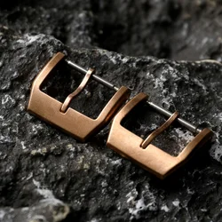 High-end Bronze Buckle 18MM Vintage Leather Rubber Strap Buckle, Pure Bronze, Vintage Style Strap Buckle