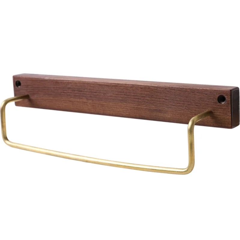 Wall Mounted wood Towel Holder Cabinet Drawer Hanging Rack Storage Door Hanger Kitchen Bathroom