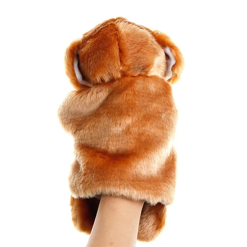 Pelúcia bonito golden retriever cão mão fantoche brinquedo pai-filho boneca adereços de contar histórias das crianças