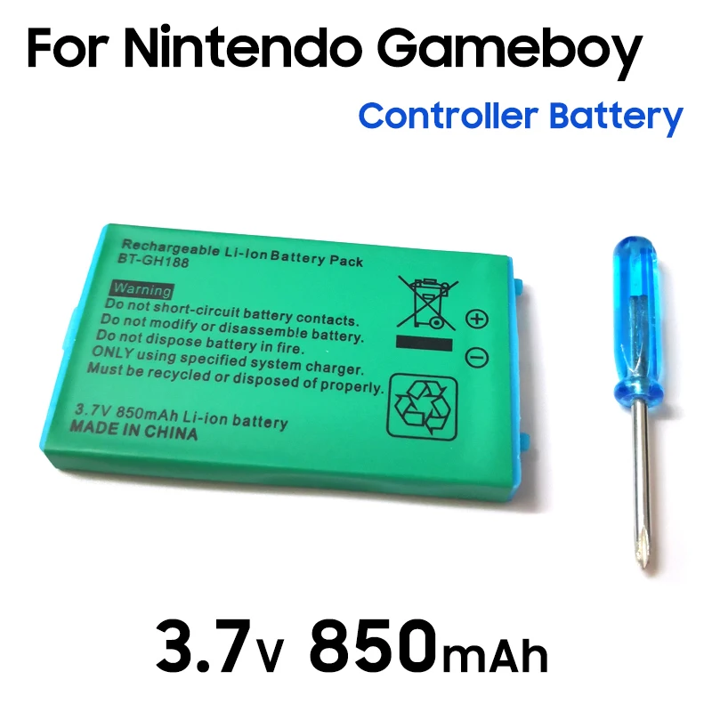 850mAh Rechargeable Lithium-ion Battery + Tool Pack Kit for Nintendo Gameboy Advance GBA SP