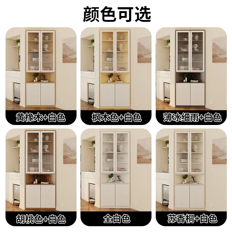 Light luxury corner cabinet, living room against the wall corner rack, floor-to-ceiling wine cabinet with door, modern