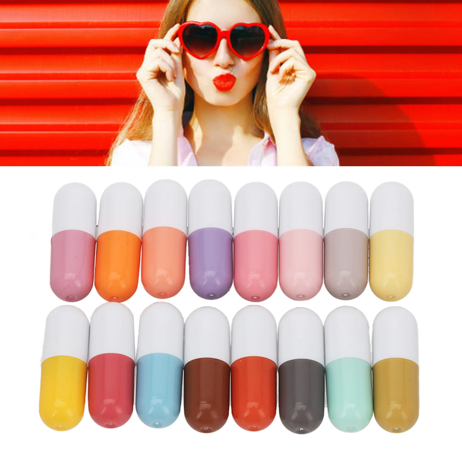 Capsules Lipstick Set Mini Lipstick Set 16 Colors Waterproof Long Lasting Capsules Matte Lipstick For Women Female Mini Lipstick