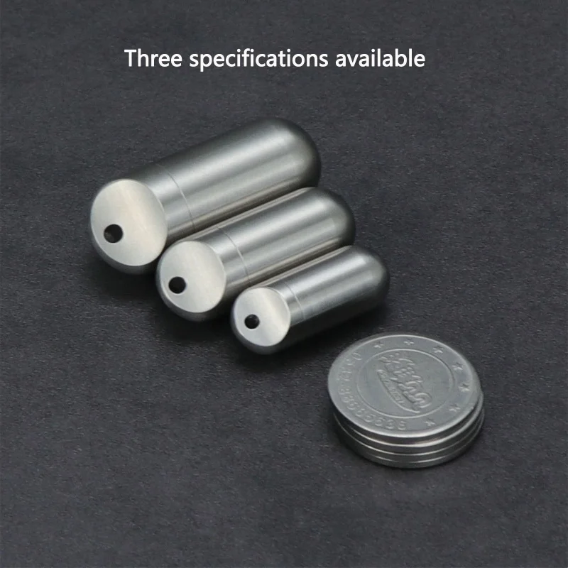 Stainless Steel Medicine Storage Bottle Waterproof Pill Case with Necklace Portable Keychain Travel Outdoor Tool Sealed Capsule - view 5