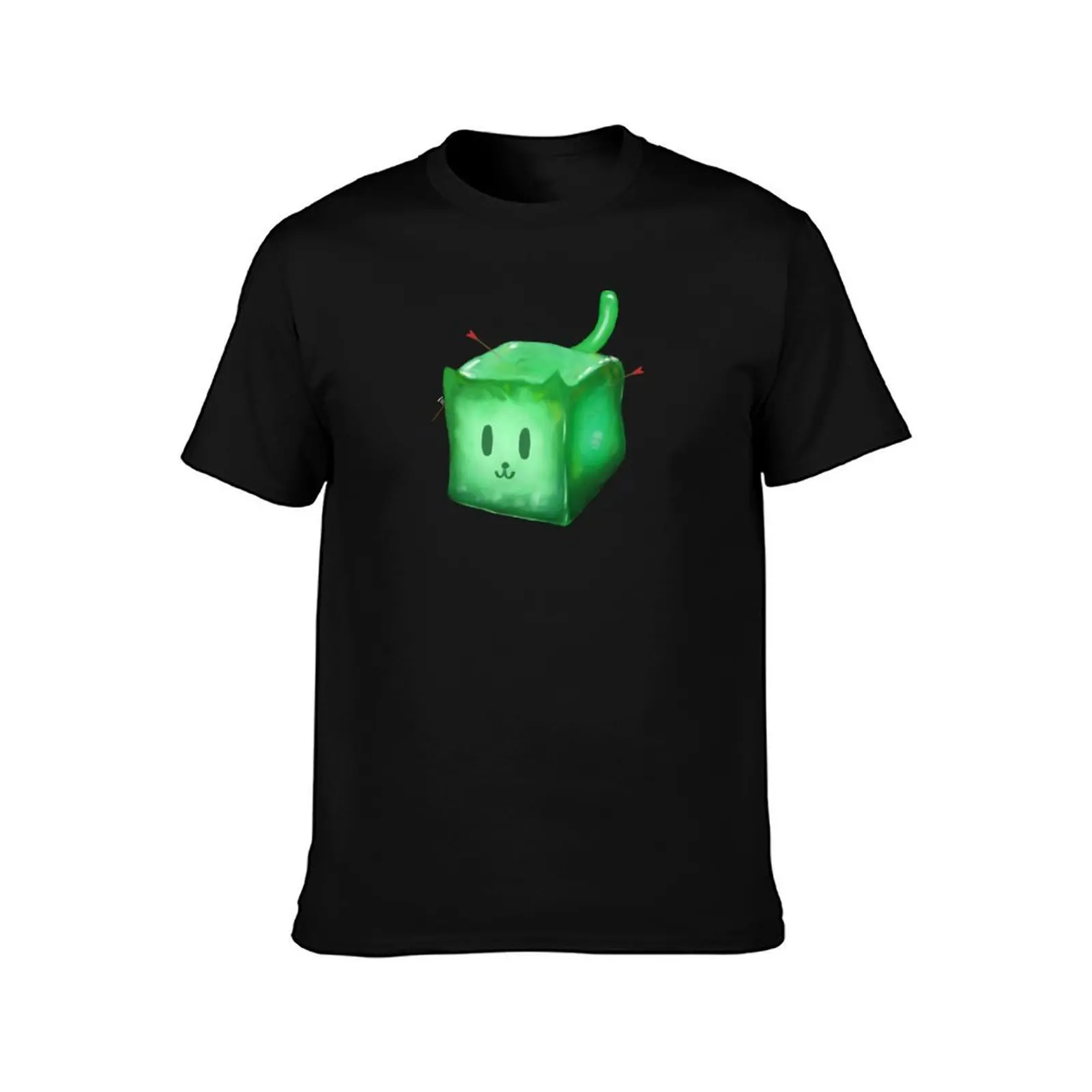 Gelatinous Cube Cat T-Shirt Comfortable Basic Crew Neck Tee T-Shirt