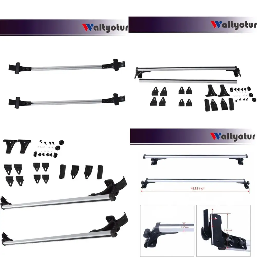 

Aluminum Universal 48 Car Roof Cross Bar Cargo Rack, 330 lbs Capacity, 3 Clamp Types