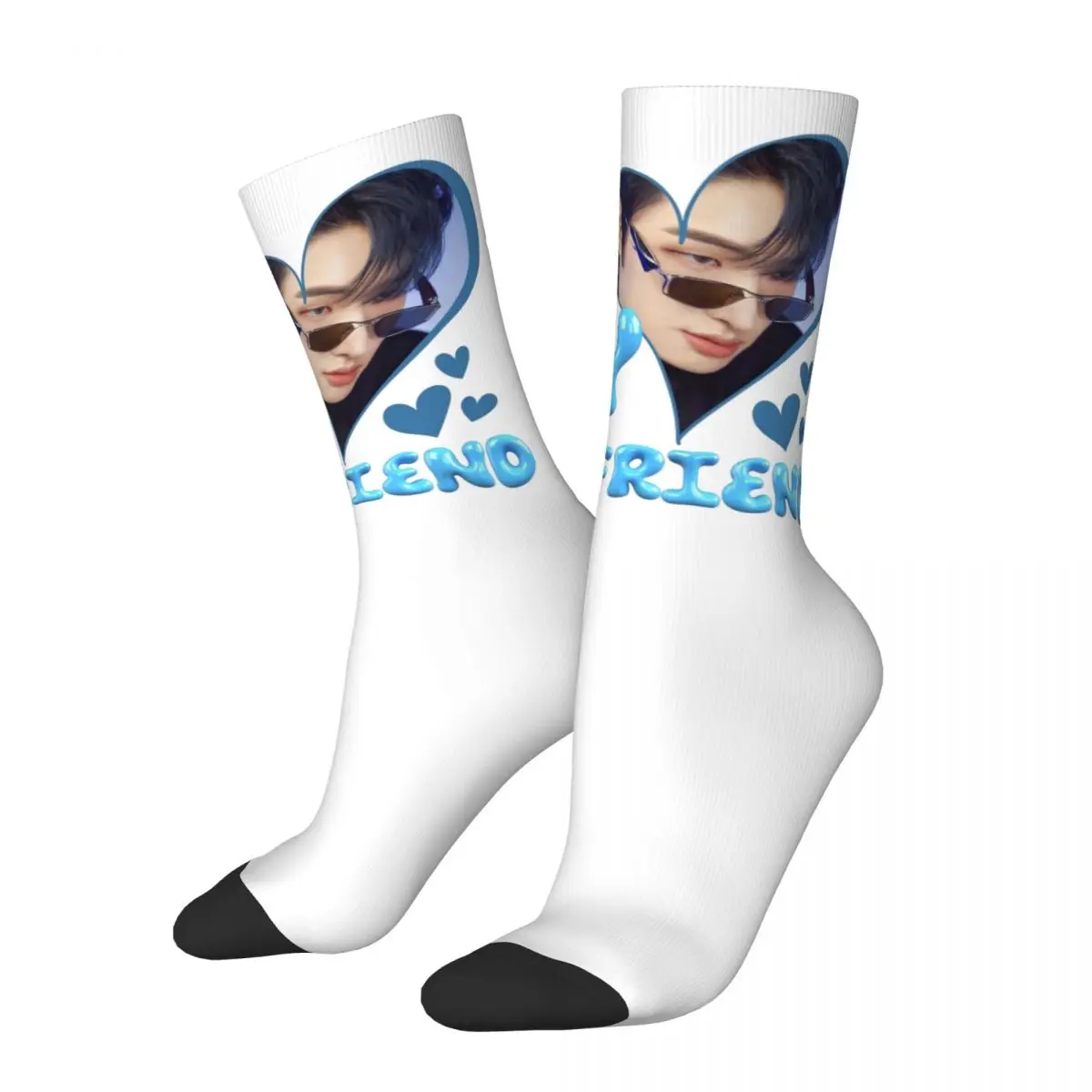 Happy Funny Male Men Socks Hip Hop I Love My Boyfriend Mingi ATEEZ Kpop Sock Graphic Women Stockings Spring Summer Autumn Winter