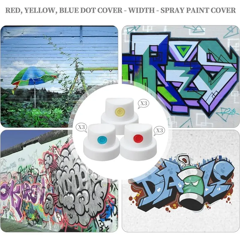 Spraying Paint Caps Variety Pack - 27 Pcs With 9 Types For Different Cans, Nozzles, And Tips