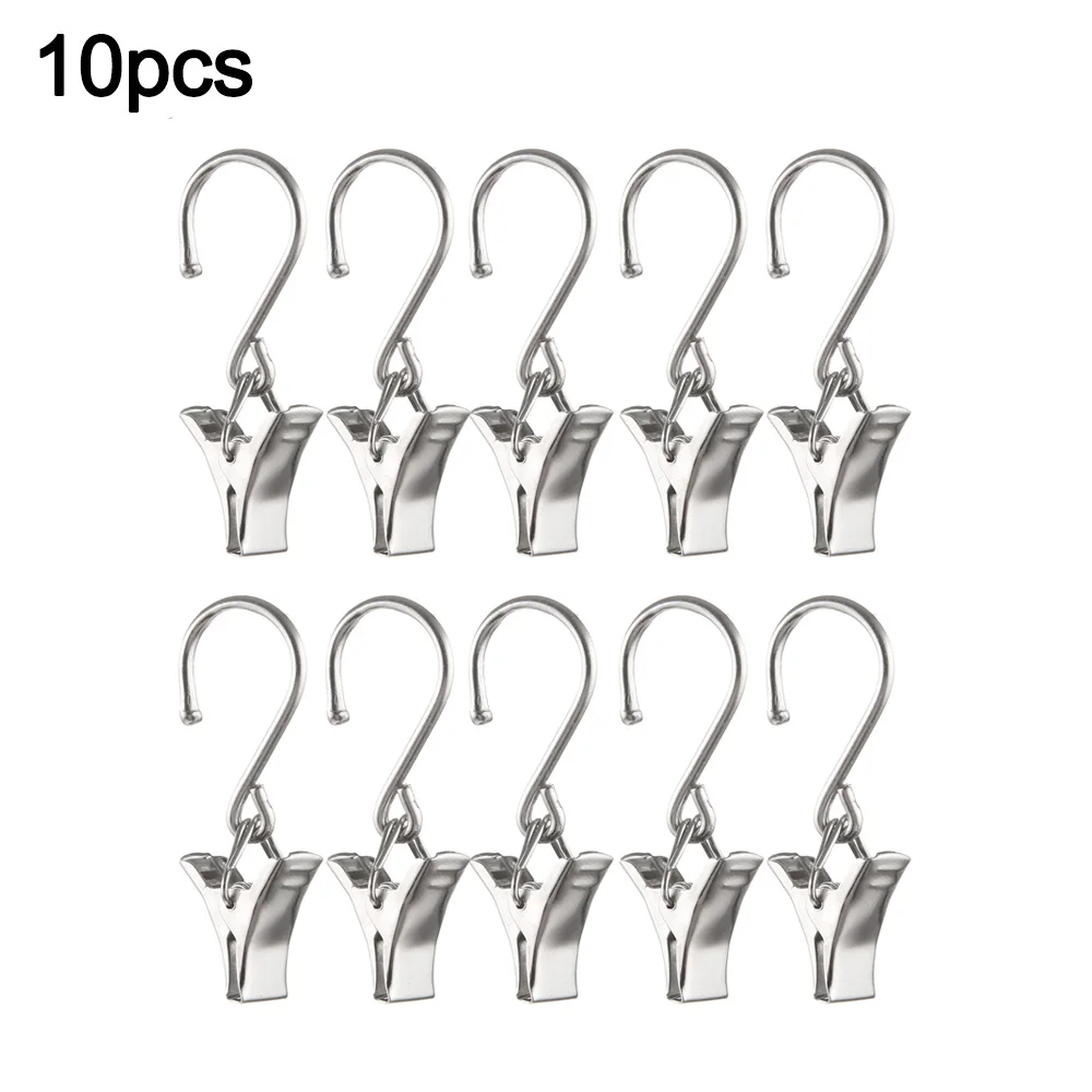 10pcs Curtain Hook-Clips 4.5cm/1.77in Heavy Duty Iron Cramp Holder Hanging Curtains Photos Shower Drops Display Tool Kitchen