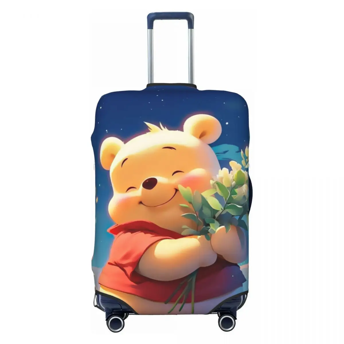 

Custom Winnie Pooh Yellow Bear Travel Luggage Cover Elastic Kawaii Cartoon Suitcase Cover Protector Fit 18-32 Inch