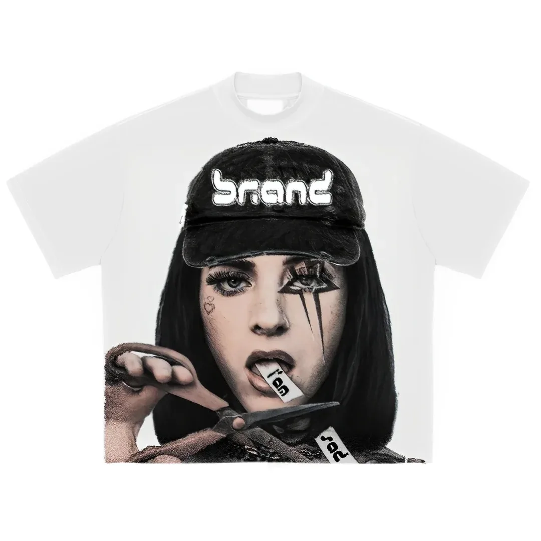 مختلف القوطي عادية الهيب هوب الملابس النسائية الرجعية Harajuku الاتجاه الشارع نمط تي شيرت جديد الصيف فضفاضة ورقيقة قصيرة الأكمام