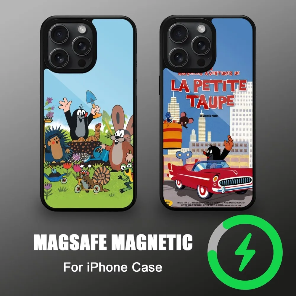 Cartoon Classic Krtek a Kalhotky Phone Case For iPhone Magsafe Magnetic Wireless 11 12 13 14 15 Pro Max Plus Charging Cover