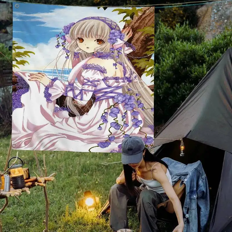 Anime C-Chobits Kawaii Girl Cute Creative Pattern Hanging Flag Polyester Printed Banner Hand Pulled Flag