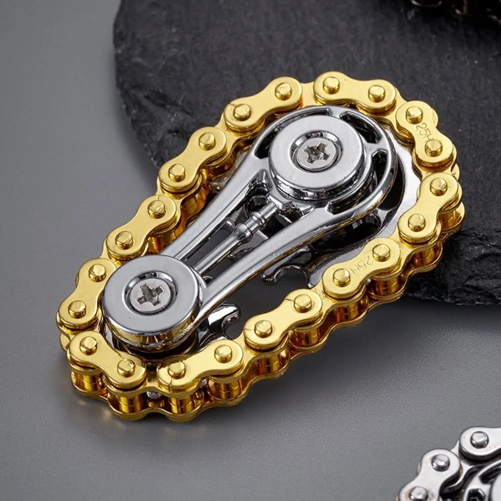 Chains Gear Fingertip Gyro Mechanical Gyroscope Fingertip Sprocket Hand Spinner Chain Gear Metal Spinning Top