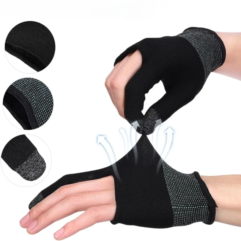 قفازات إصبع الإبهام للاعبين، قفازات ألعاب محمولة غير قابلة للخدش، قفازات مريحة مقاومة للعرق، ملحقات الألعاب