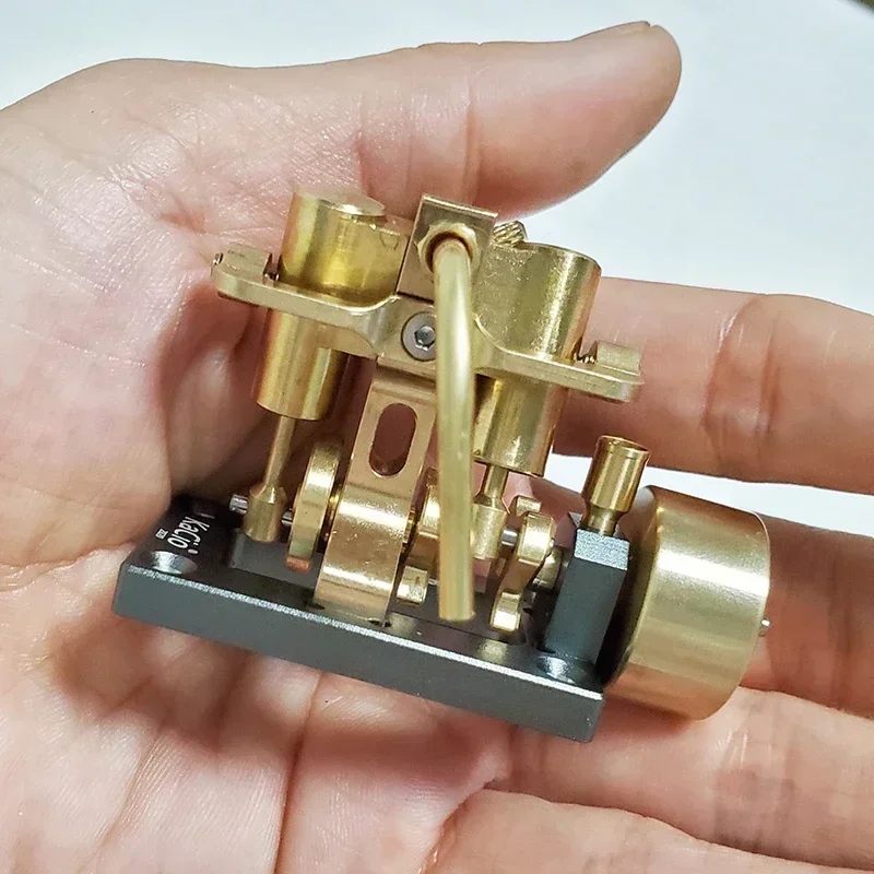 

Mini In-line Twin-cylinder Steam Engine Model Engine Retro Model Physics Experiment for within 40cm Retro Boat Models