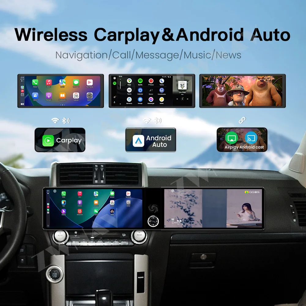Android 13 Car Radio Carplay Dual 12.3 inch Touch Screen For Toyota Prado RAV4 Cruiser 2007-2025 GPS Navigation Androidauto