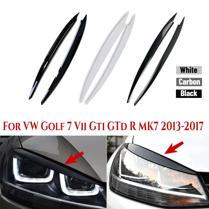 

2 шт. для VW Golf 7 Vii Gti GTd R MK7 2013-2017 фары, крышка для бровей и век, накладка из АБС-пластика, углеродное волокно, ударная