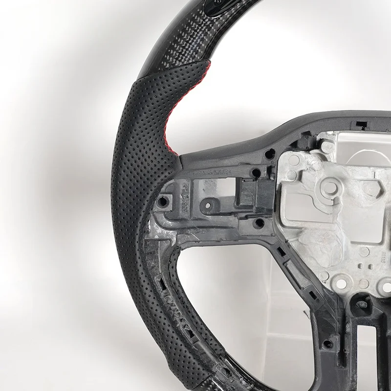 For Ford Mondeo 2022 Steering Wheel Horn Cover Round Shape LED Carbon Fiber Refurbished Horn Shell