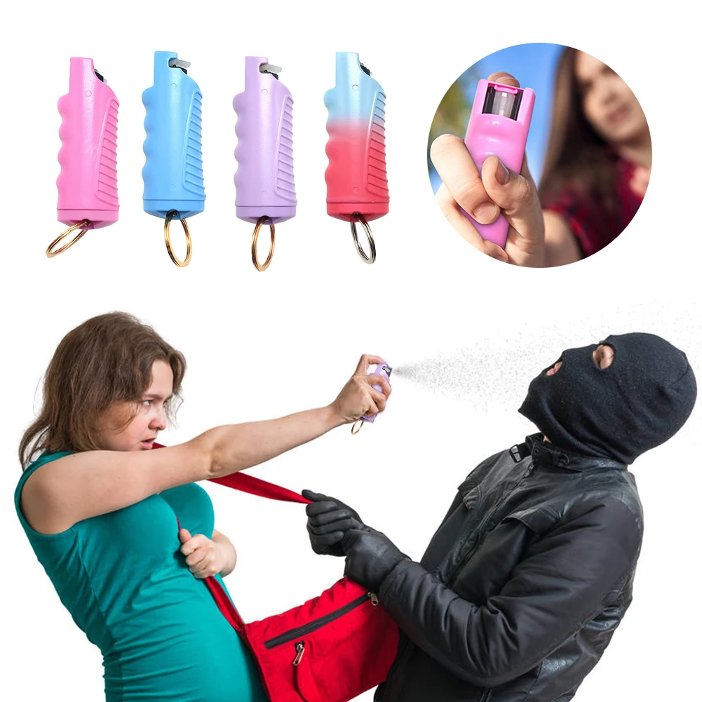 1-5PCS Multipurpose Pepper Spray Keychain Anti-Drop Plastic Women Pepper-spray Housing Self Defense Spray Keychain Accessories