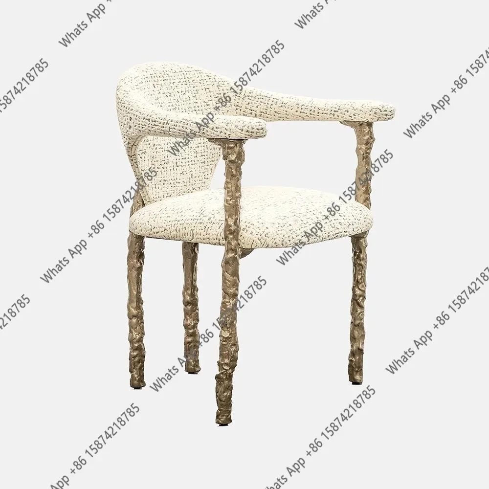 

AItalian Light Luxury, Dining Chair Soft Bag Fabric Villa Living Room Chair Designer High-end Customized Dining Chair