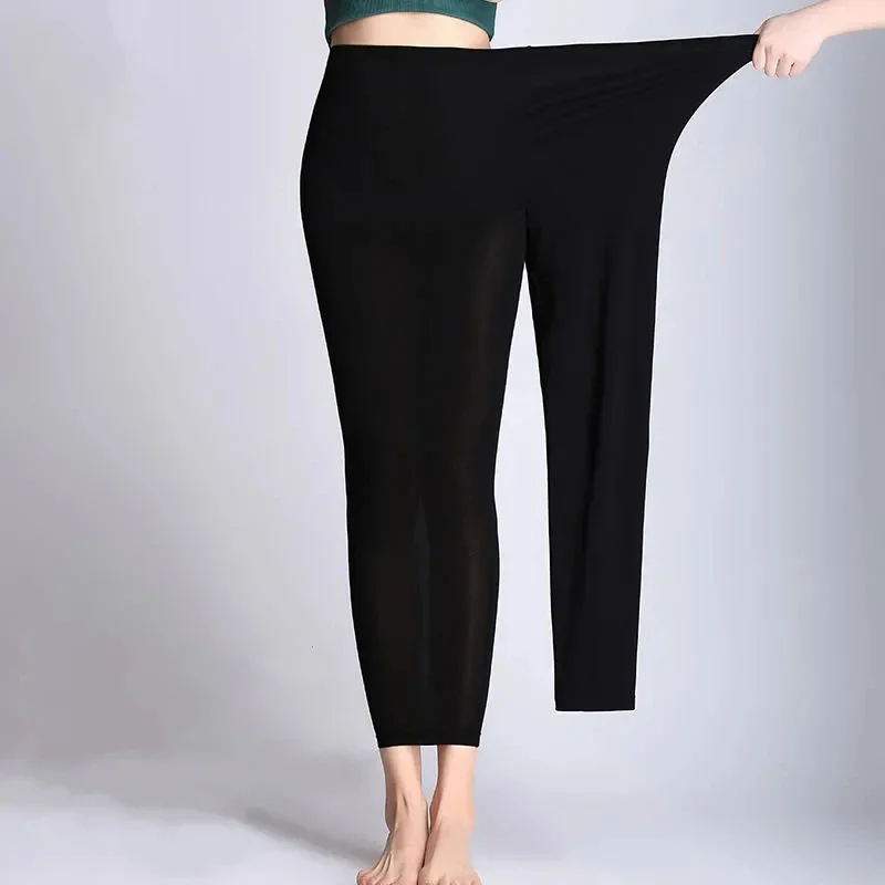 Sommer Leggings für Frauen Hohe Elastizität Weibliche Casual Einfarbig Herbst Modale Hosen Damen Legging