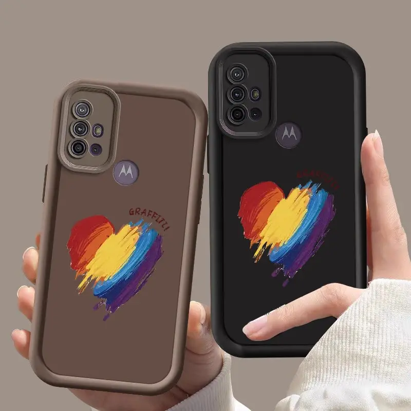 G30 Graffitl Love Silicone Phone Case For Motorola Moto G84 G64 G54 G53 G34 G30 G24 G22 G20 G14 G10 G04 G04S Shockproof Cover