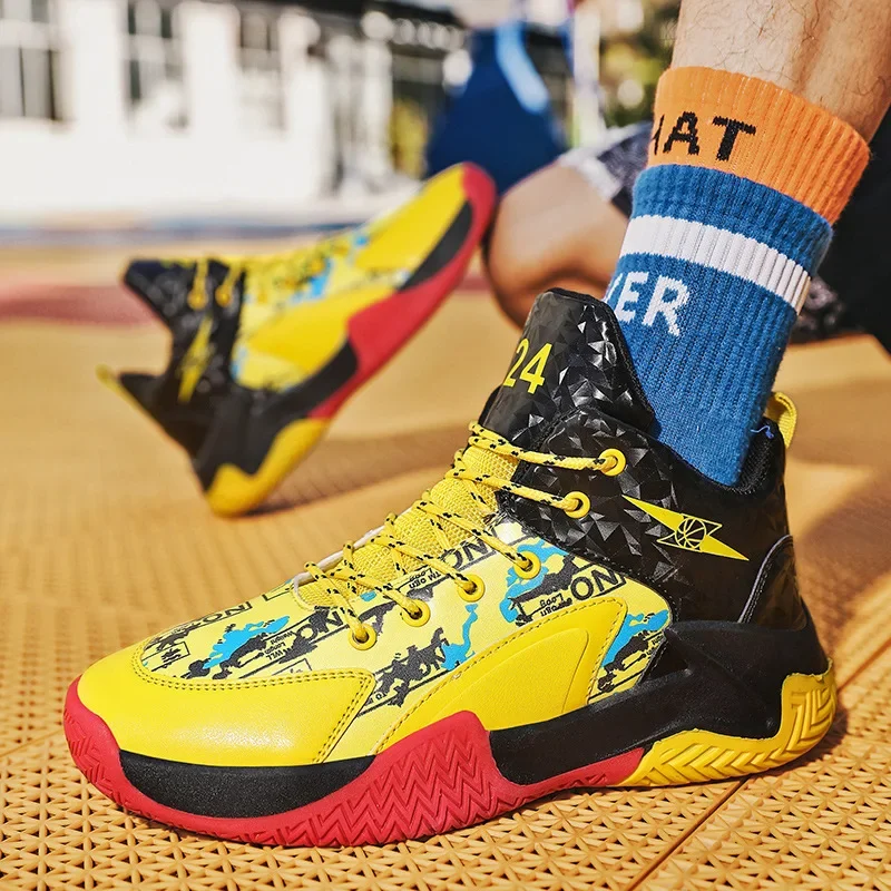 

2026 New Men's Basketball Shoes Versatile Sneakers Youth Combat Basketball Sneakers Training Shoes Breathable Comfort Elastic Ba