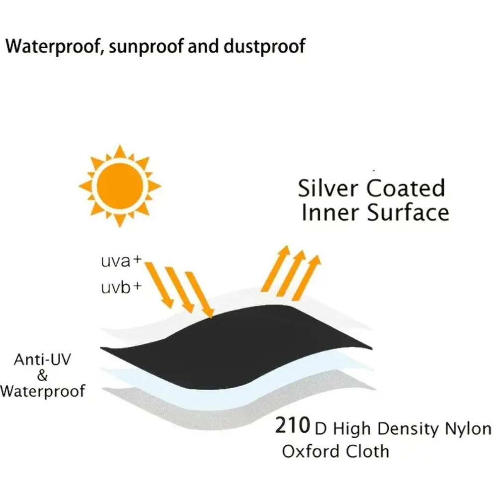 Folding Chair Cover Outdoor Waterproof Dustproof Heavy Duty Protector Patio Garden Sunshade Rain Resistant Shield Cover