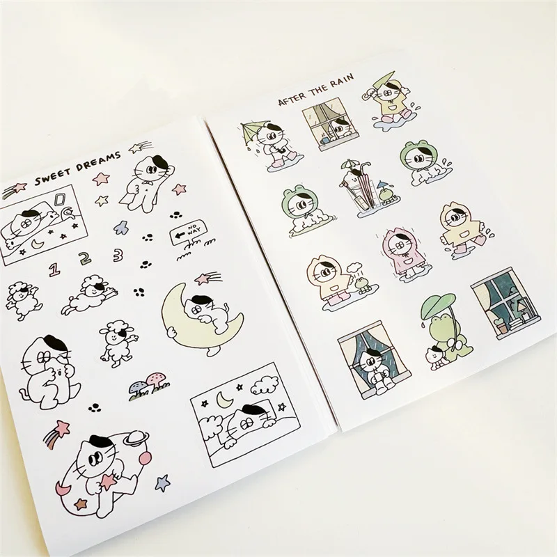 

Kawaii Beach Cat Sticker Set Self Adhesive Waterproof for Journaling Scrapbooking Envelope Seal Sticker Craft