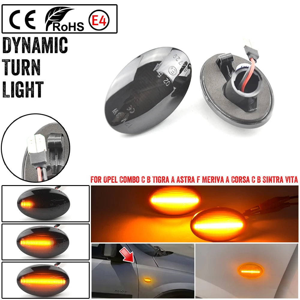 

No Errors Led Car Dynamic Side Marker Lamps For Opel Astra F (T92) Corsa B (S93) Sintra Indicator Turn Signal Light 2x