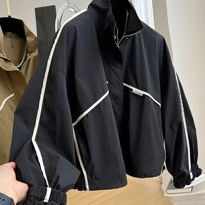 

Korean Fashion Short Windbreaker for Women Spring Autumn Casual Thin Wind Jackets Trench Coats Outerwears Women Fall Clothes