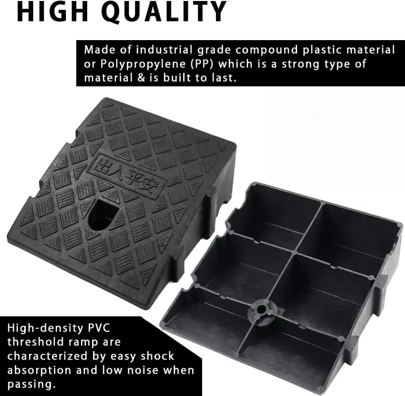 16-19cm Plastic PVC Road Slope Ramp Pad Portable Car Step Uphill Triangle Mat Curb Rubber