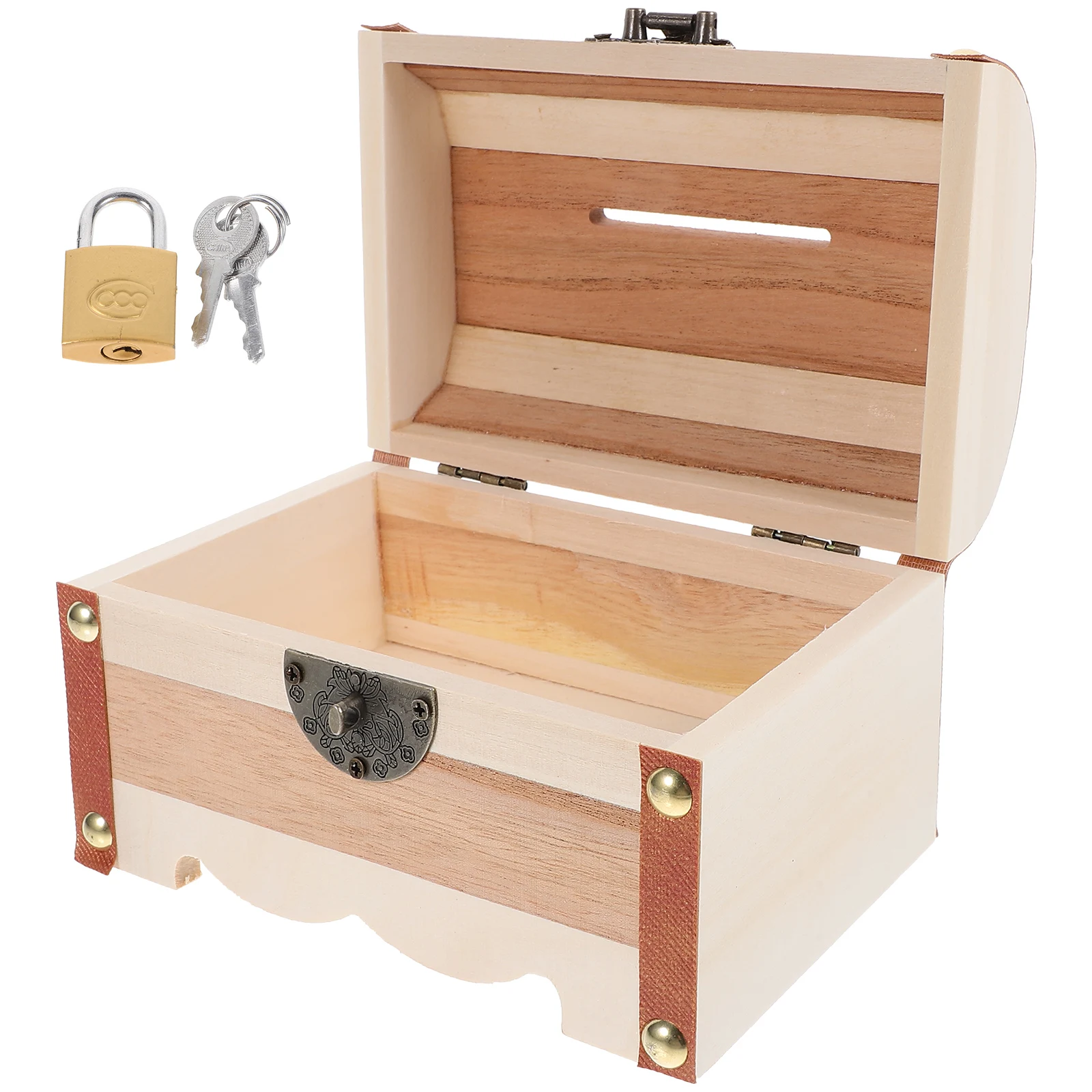 

Wooden Piggy Bank Money Jar With Lock Small Round Color Key Included No Engraving Great Gift Idea Savings Box Decorative