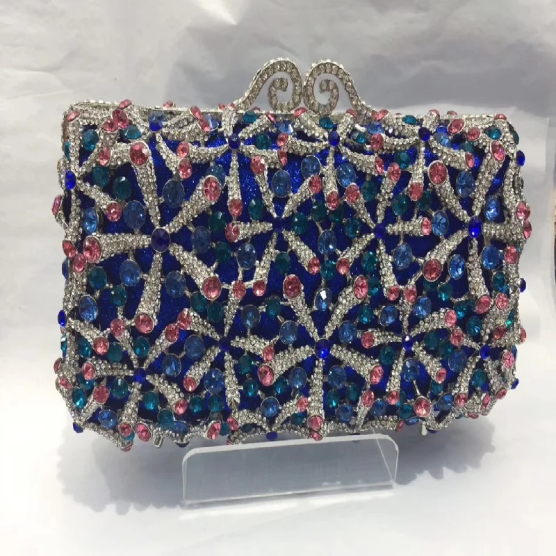 

Starfish Diamond Dinner Empty Metal Hard Box Crystal Bag Banquet Dress Clutch Women's Bag Niche Designer Geometric Shoulder Bag