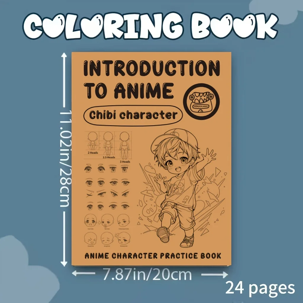 1 coloring book with size of 28cm * 21cm, 24 pages of original illustrations, warm brown base color with black line draft style