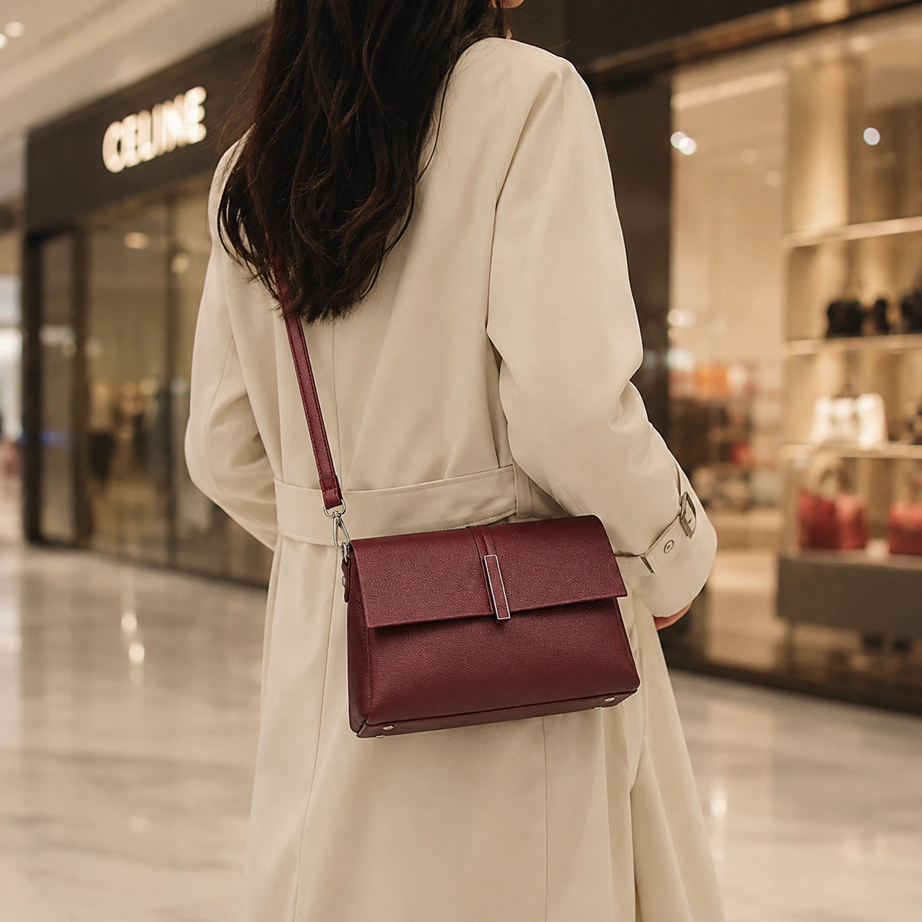 女性用プレミアム本革ハンドバッグ 構造化されたミニマリストデ - Shoulder Bag Structured のレビューと価格