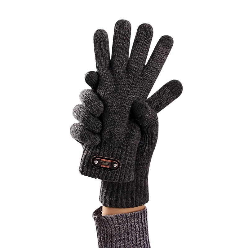 Thickened Plush Fluffy Cold Proof Autumn Winter Knitting Mittens Half Finger Gloves Touch Screen Gloves Warm Gloves