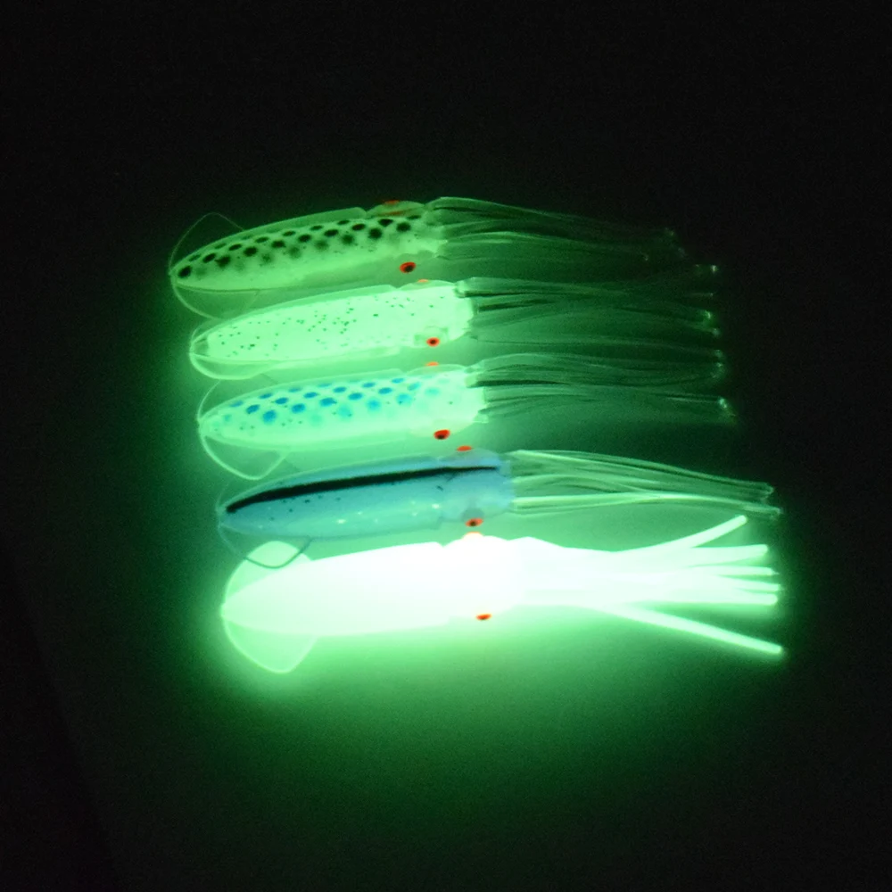 High end luminous squid soft bait boat fishing, drag fishing, sea fishing simulation, soft bait with whiskers fishing