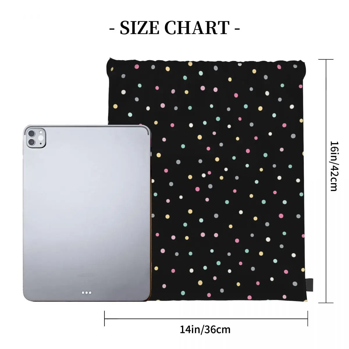 Adorable Pastel Coloured Dots - Polka Dot Backpacks Portable Drawstring Bags Drawstring Bundle Pocket Shoes Bag Book Bags