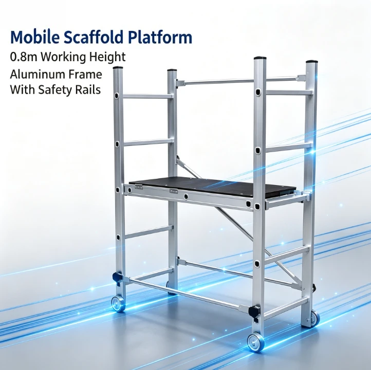Aluminum Scaffold Ladder Telescopic Folding Aerial Work Platform Portable Rolling Step Tower Extension Multi Purpose Climb