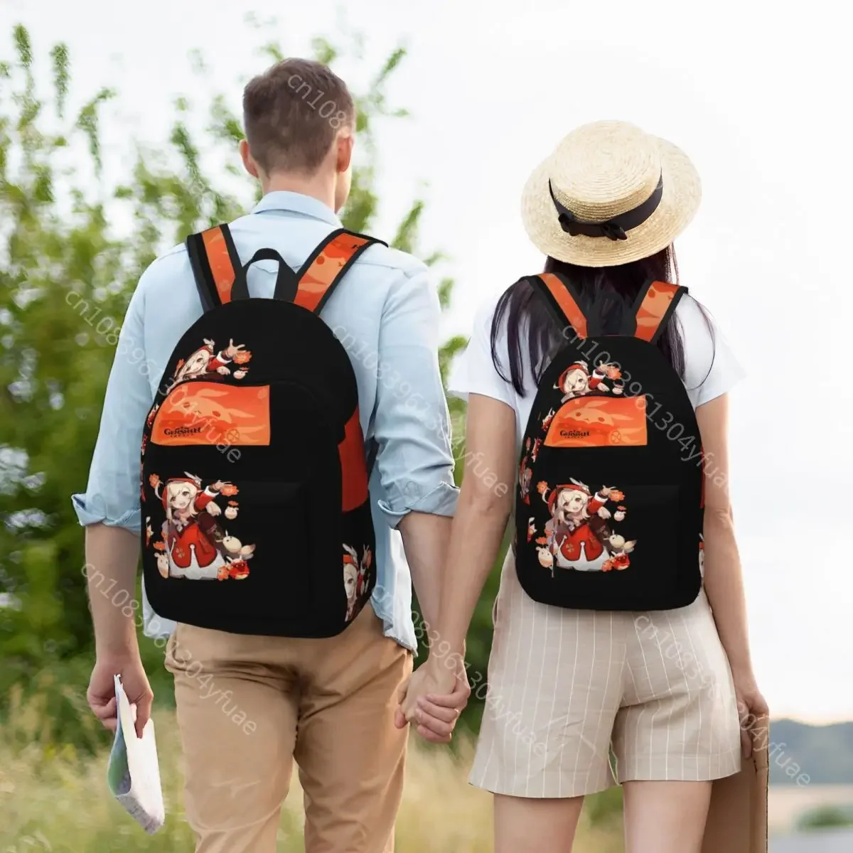 Anime Genshin Impact Kawaii Backpack Klee Red Stylish Backpacks Men Travel Big High School Bags Colorful Rucksack