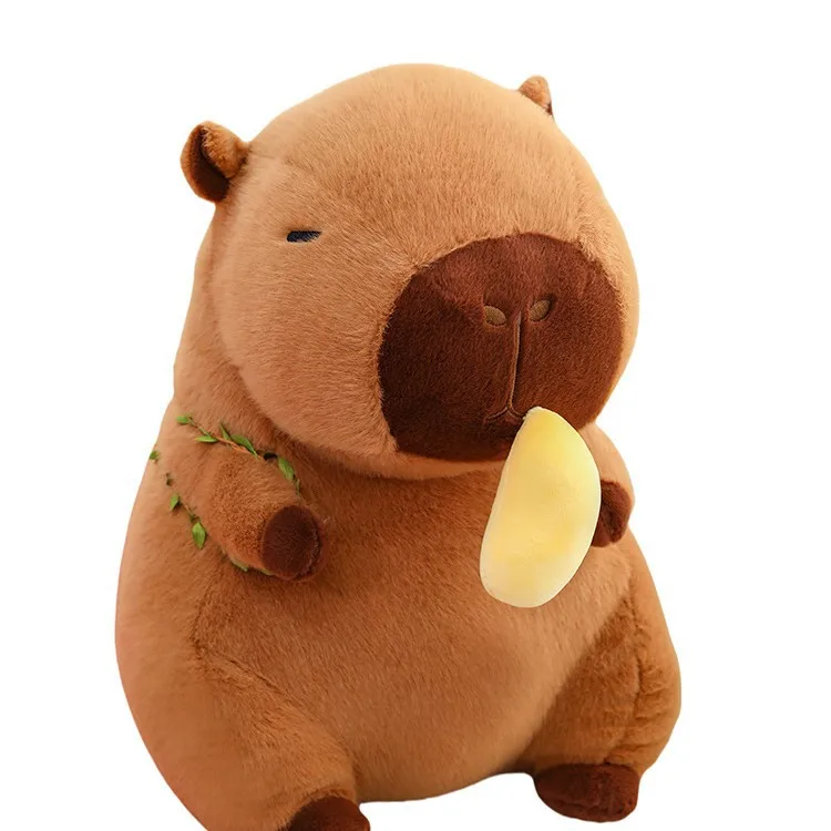 귀여운 카피바라 과일 두리안 봉제 인형 베개 귀여운 기니피그 봉제 인형 탈부착 가능한 백팩 어린이 생일 크리스마스 선물