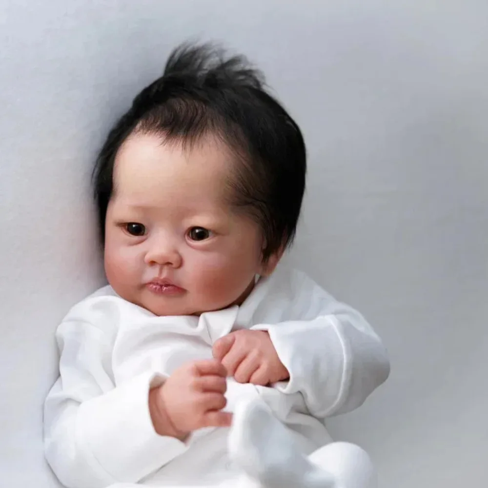 19-calowa już wykończona lalka Reborn Baby Doll Lali Lifelike Soft Cuddly Multiple Layers Painting 3D Skin Visible Veins Muñecas Reborn