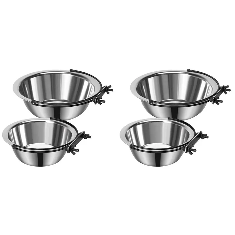 L68A Dog Bowls, Dog Bowl For Crate, 4 Pack Pet Food Water Bowl Dog Bowls For Cage Hanging Non-Spill Feeder Bowls