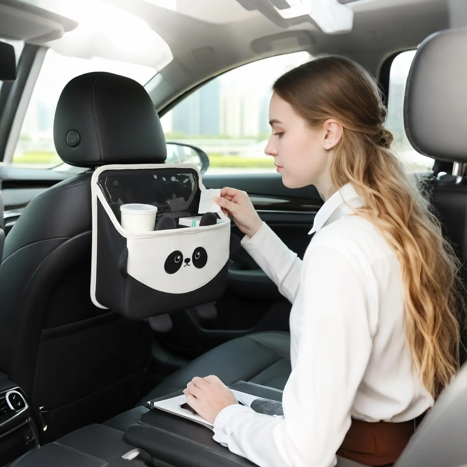 Car Seat Organizer Backseat Multifunctional Wear-Resistant Soft Storage Box Behind The Seat Organizer For Family Friends Mobile