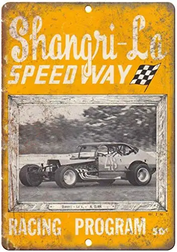 Sign Warning Sign Safety Sign Danger Tin Sign 8x12Inch,Shangri La Speedway Al Clark Racing Program,Club Bar Drinking Home Wall D