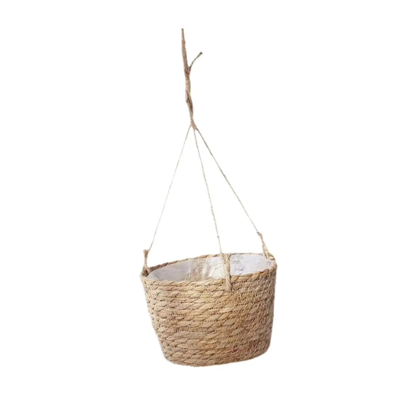 Woven Straw Flower Basket Hanging Floral Container Versatile Woven Vegetable basket Pot Rattan Baskets for Indoor Garden